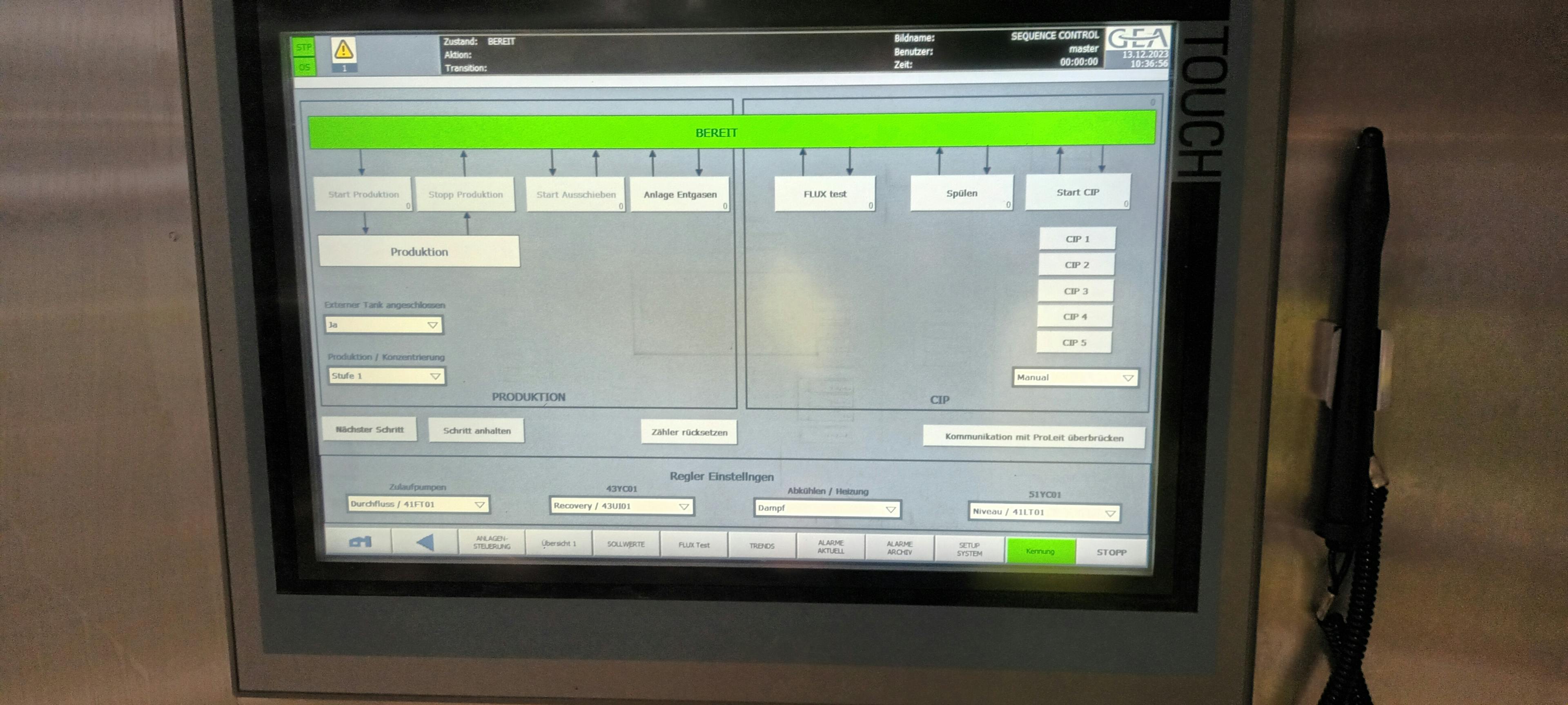 Control unit of GEA AromaPlus S